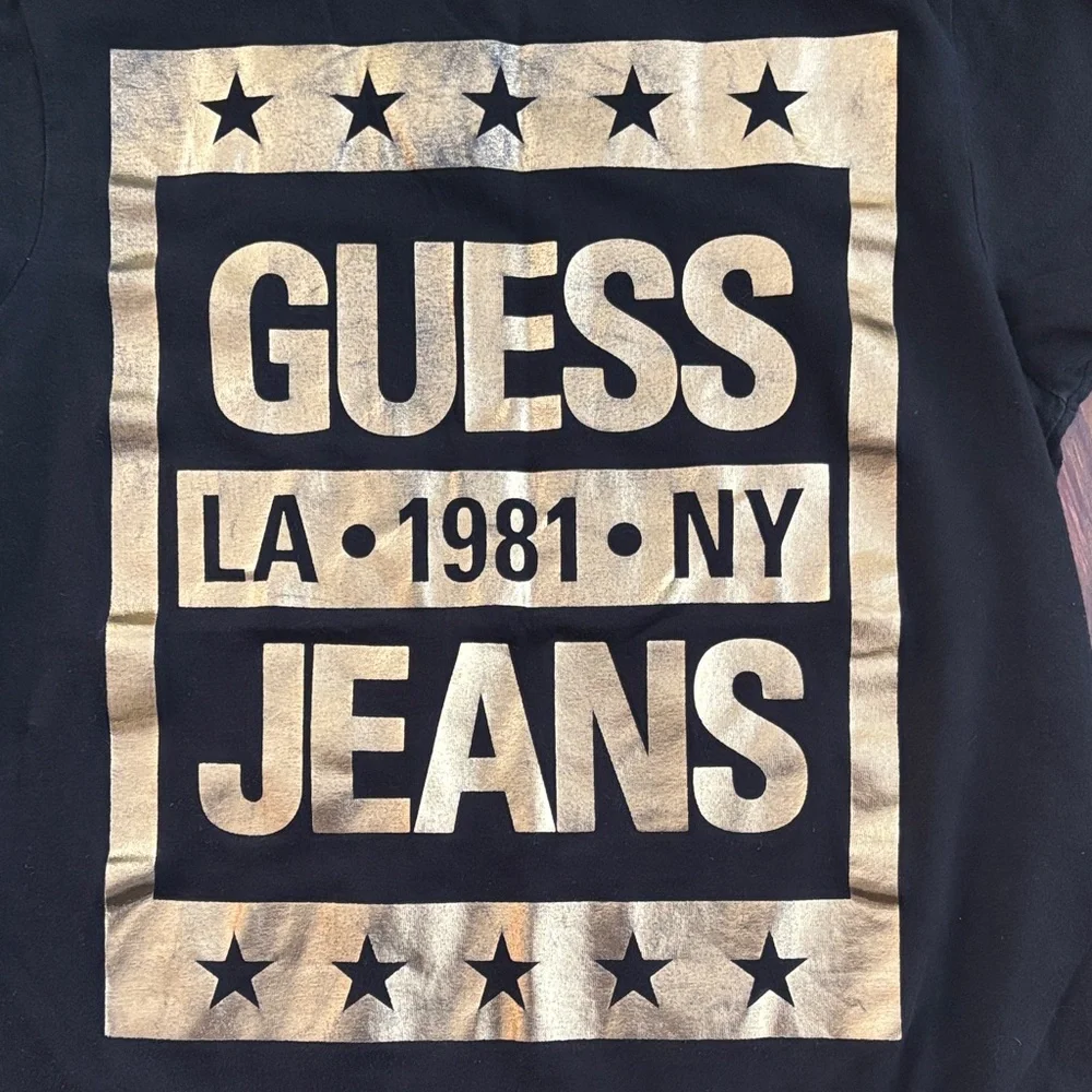 Guess Men's Black Short Sleeve Tee With Guess Logo On Chest Size S - Picture 3 of 7